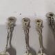 Lot de 6 cuilleres a moka cafe et 1 cuillère à sucre argent massif 800 - art déco rose