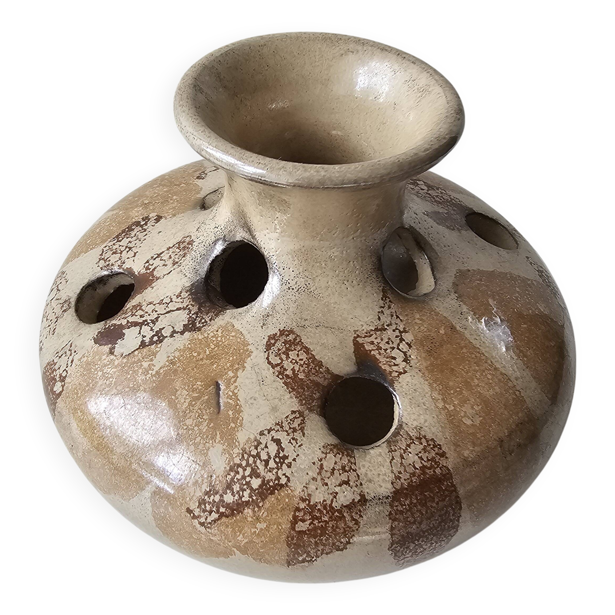 Ceramic flower vase Signed La Roue (Vallauris)