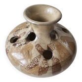 Vase en céramique pique-fleurs Signé La Roue (Vallauris)