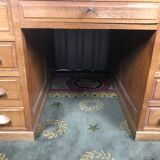 1950 solid oak double-coffered desk