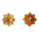 Pair of Murano Mazzega wall lights, orange frosted glass, Italy, 1970