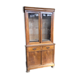 Louis Philippe two-body bookcase in walnut wood.