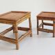 1950s Mid-Century French Bamboo and Wood Plant Pedestals, Hand-Crafted