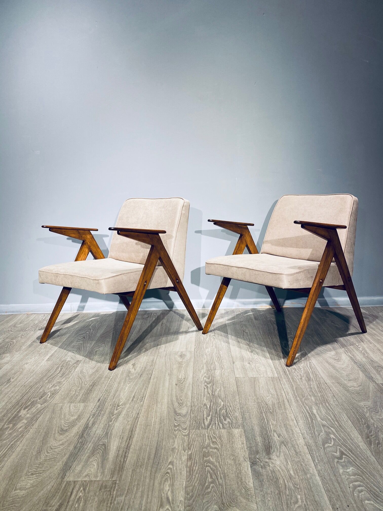 Pair of "Bunny" chairs by J. Chierowski 60s