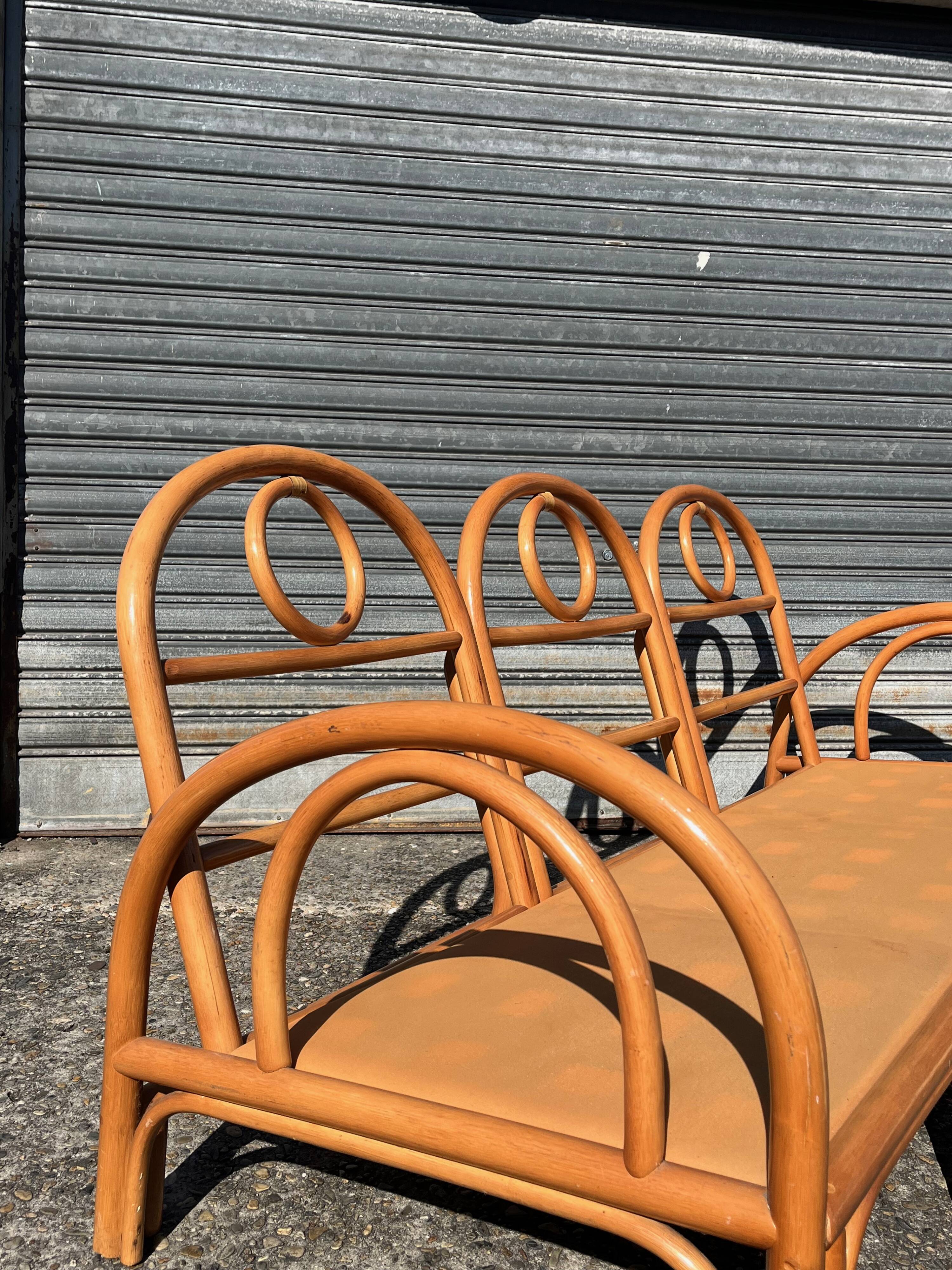 Vintage bamboo rattan sofa
