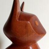 Scandinavian cat in vintage solid wood