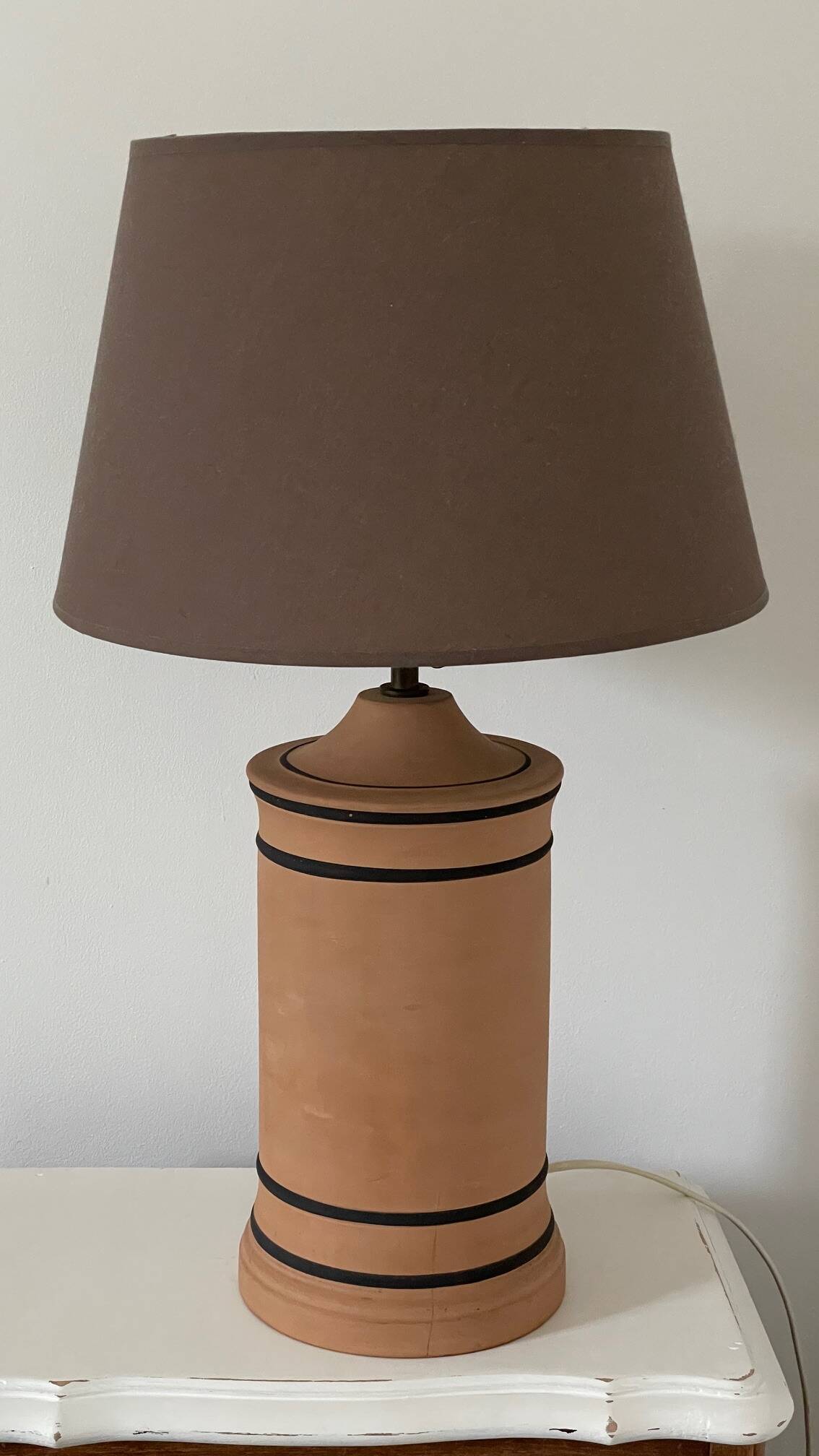 Lampe terracotta façon chanel vintage