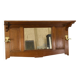 Solid oak coat rack and 2 brass hooks, Art Deco 1930s