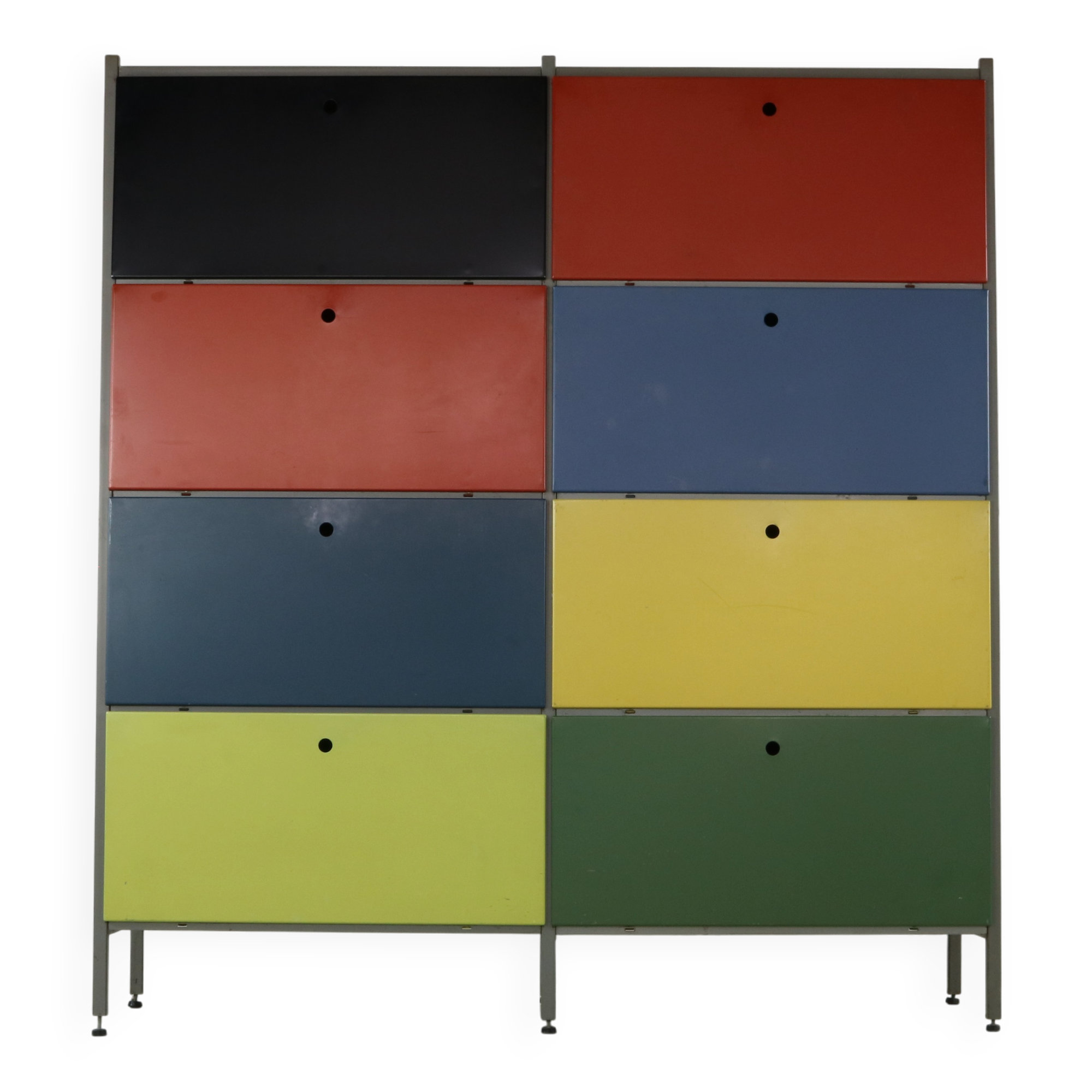 Rangement mural coloré des années 50 par Wim Rietveld pour Gispen