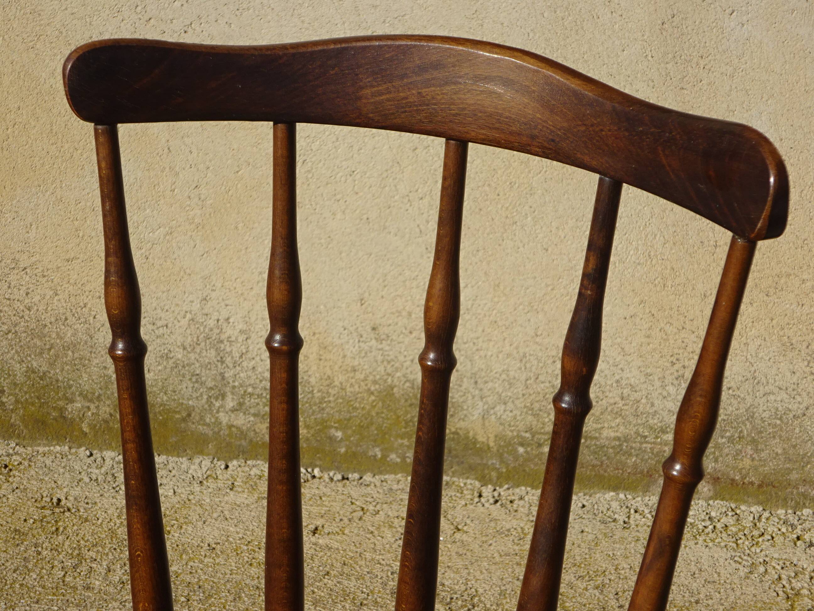 Chaises vintage, pieds compas, les 2