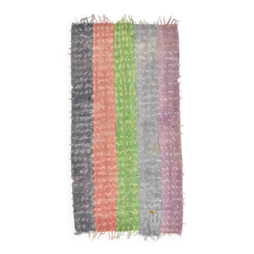 4x8 Multicolor Handmade Vintage Kilim Rug, Rugs For Living Room, 128x248Cm