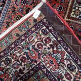 Vintage 1950s Persian Bidjar rug, geometric medallion, 135cm x 209cm