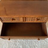 Vintage rattan chest of drawers
