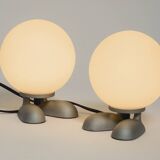 Pair of 1990s table lamps with a cast aluminum base by Sompex