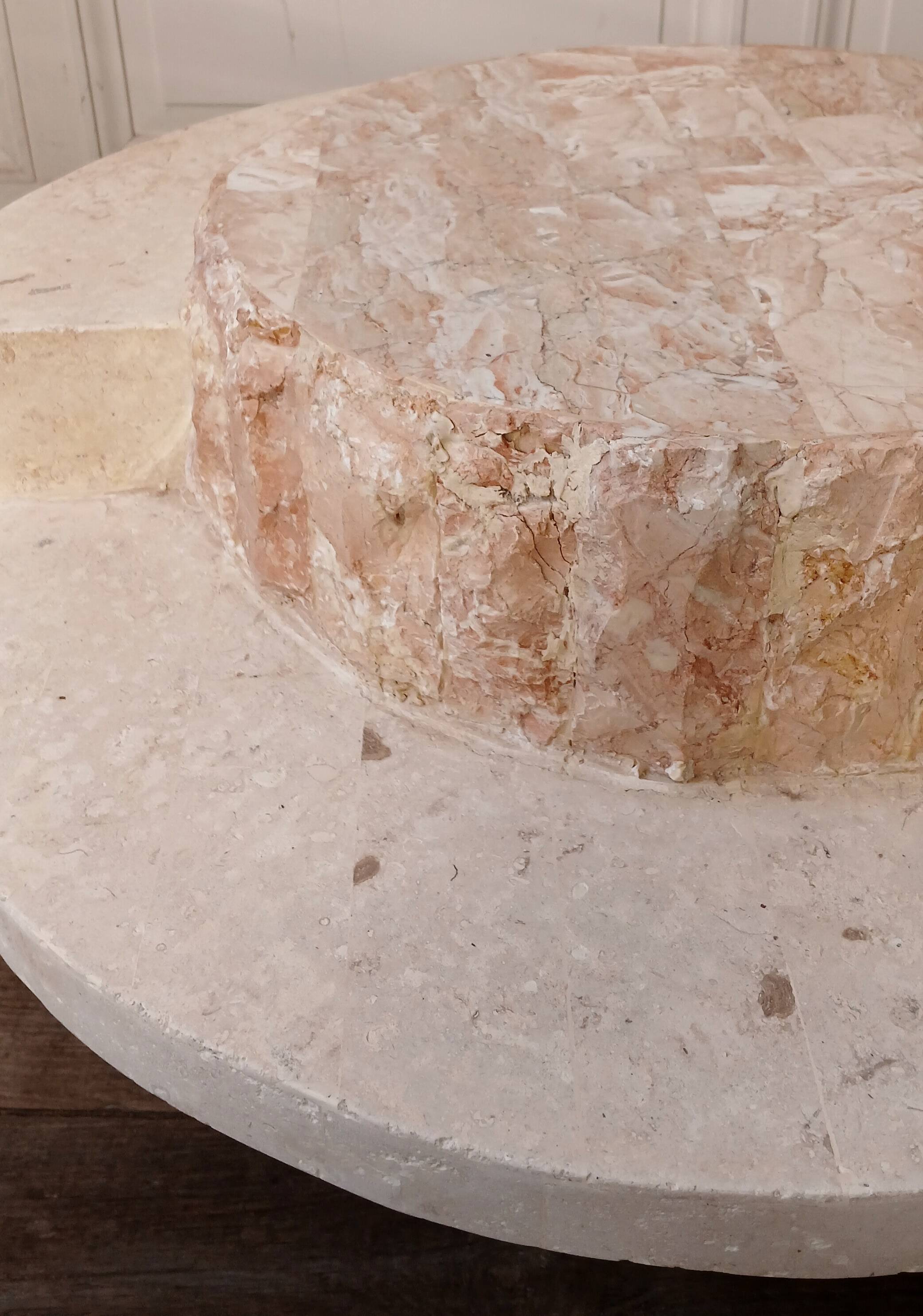 Magnussen Ponte, 1980 brutalist fossil stone coffee table