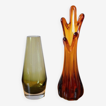 Lot de vases vintages en verre