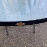 2 blue 1980s Roc La Samaritaine Formica chairs