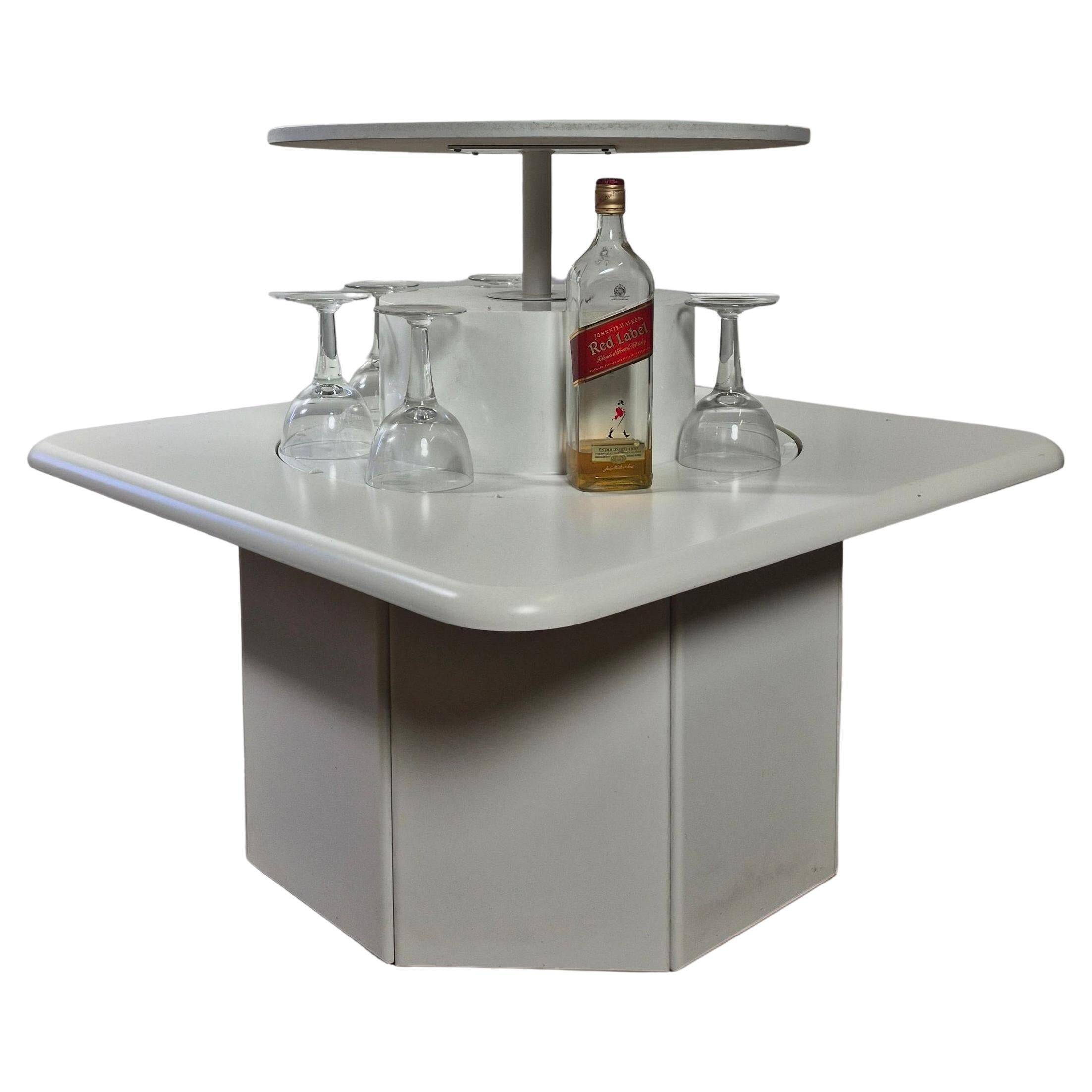 Post modern coffee table with a hidden rotating bar, Germany 1980s