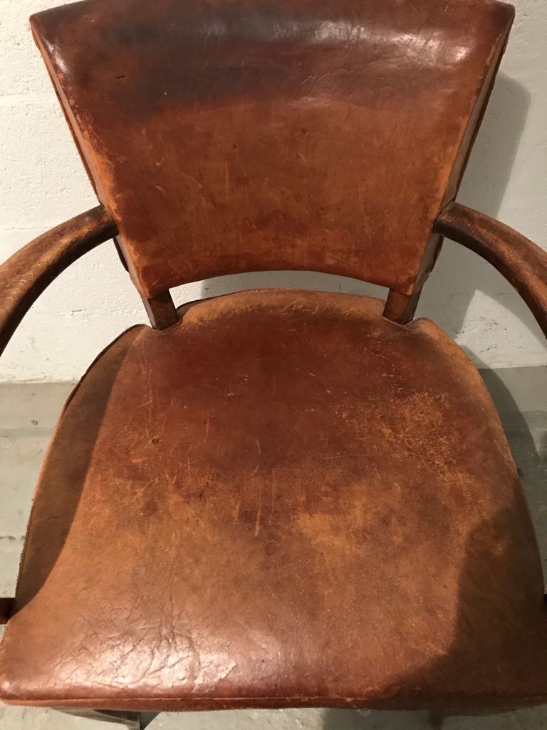 Fauteuil bridge en cuir