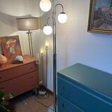 Chrome tripod floor lamp with vintage balls