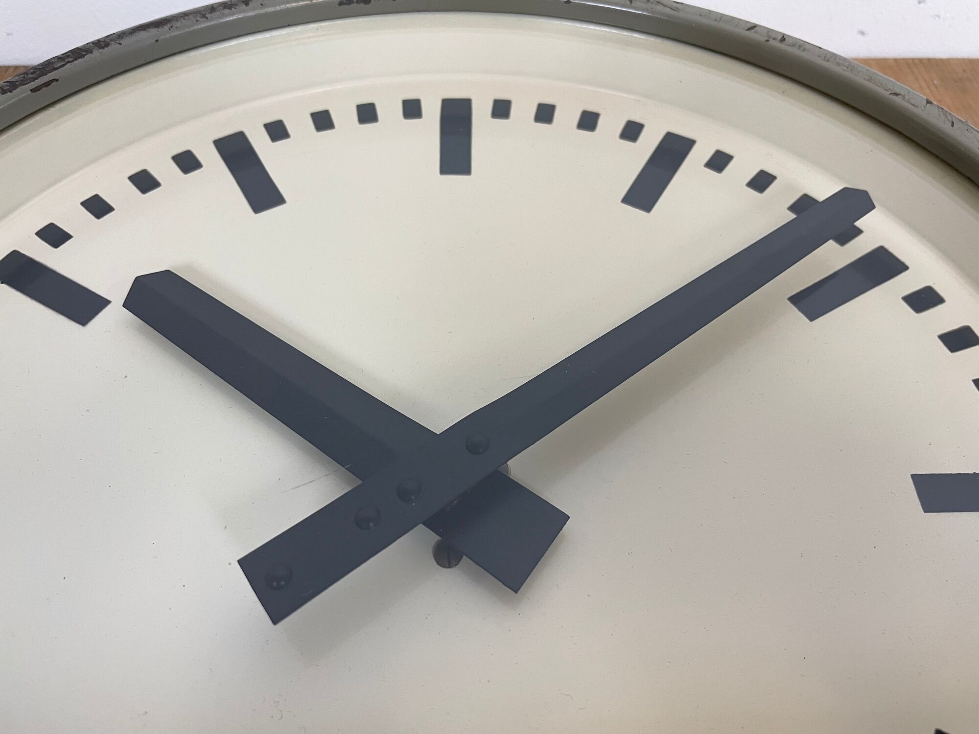 Grey Industrial Factory Wall Clock from Pragotron, 1960s