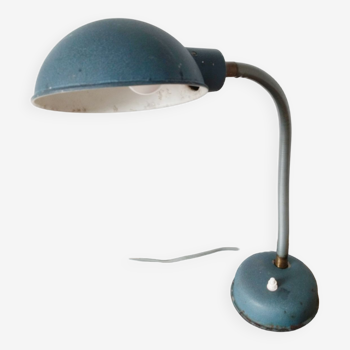 Lampe de bureau vintage à poser , années 50 , bleu/vert