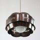 Vintage Italian Metal and Opaline Glass Pendant Lamp, 70s