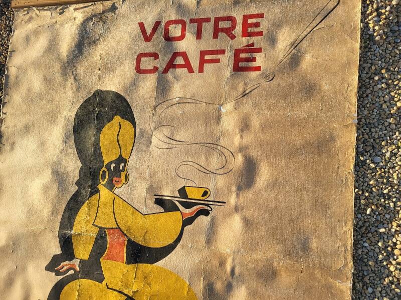 large poster your cafe negresco on canvas