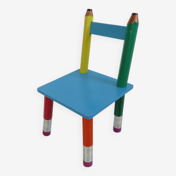 Chaise enfant "crayon" par Pierre Sala 1980