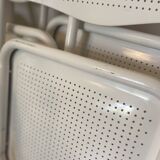 perforated metal folding chairs, vintage design from the 1970s