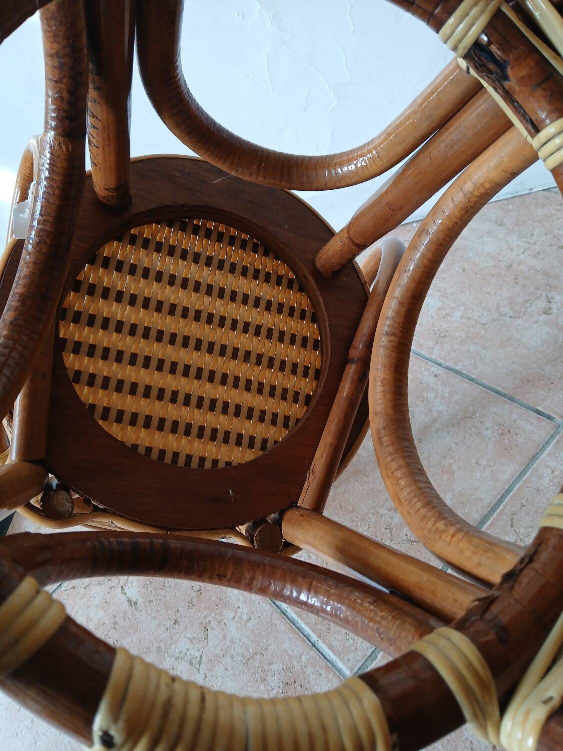 Rattan high chair for children
