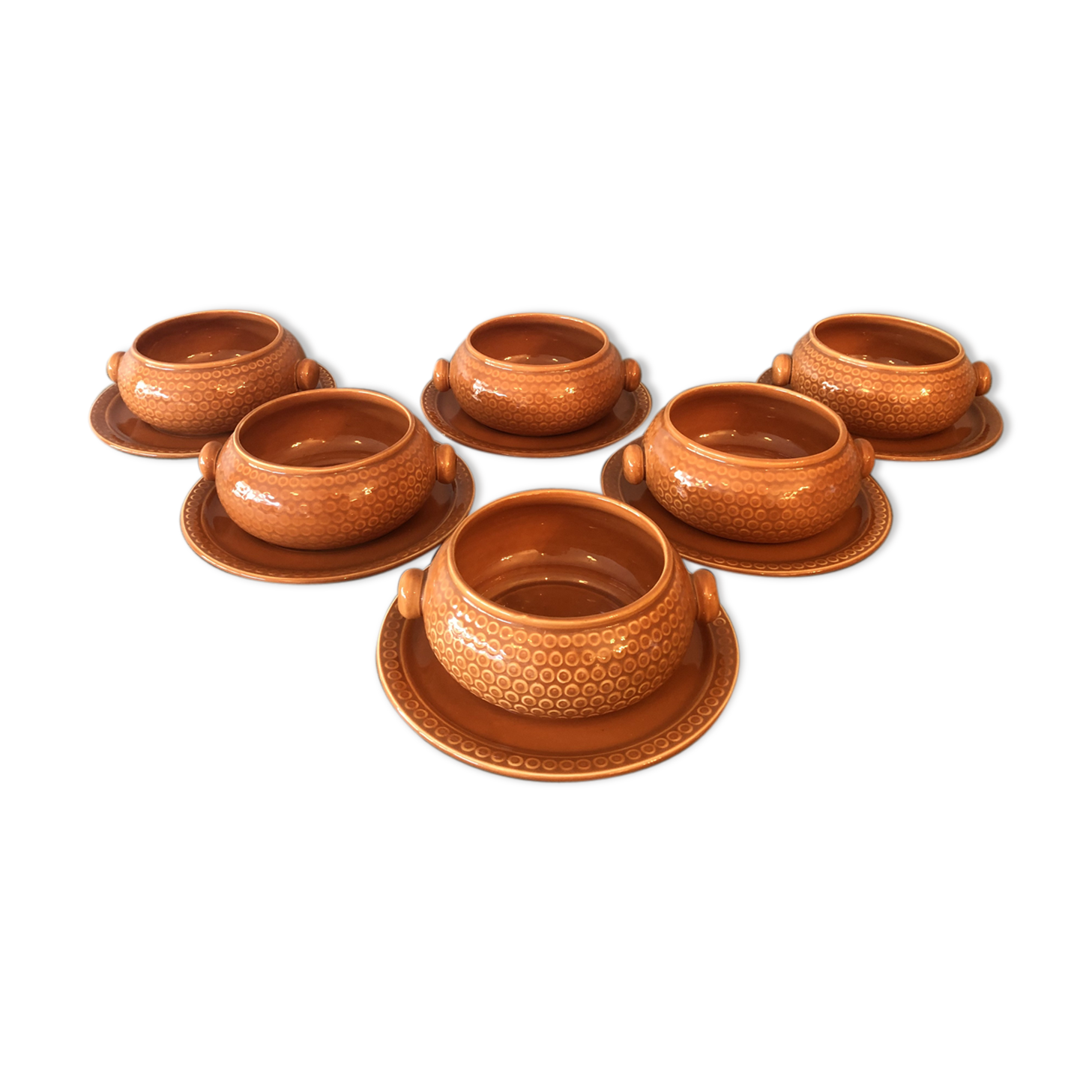 Set of 6 Gien soup bowls