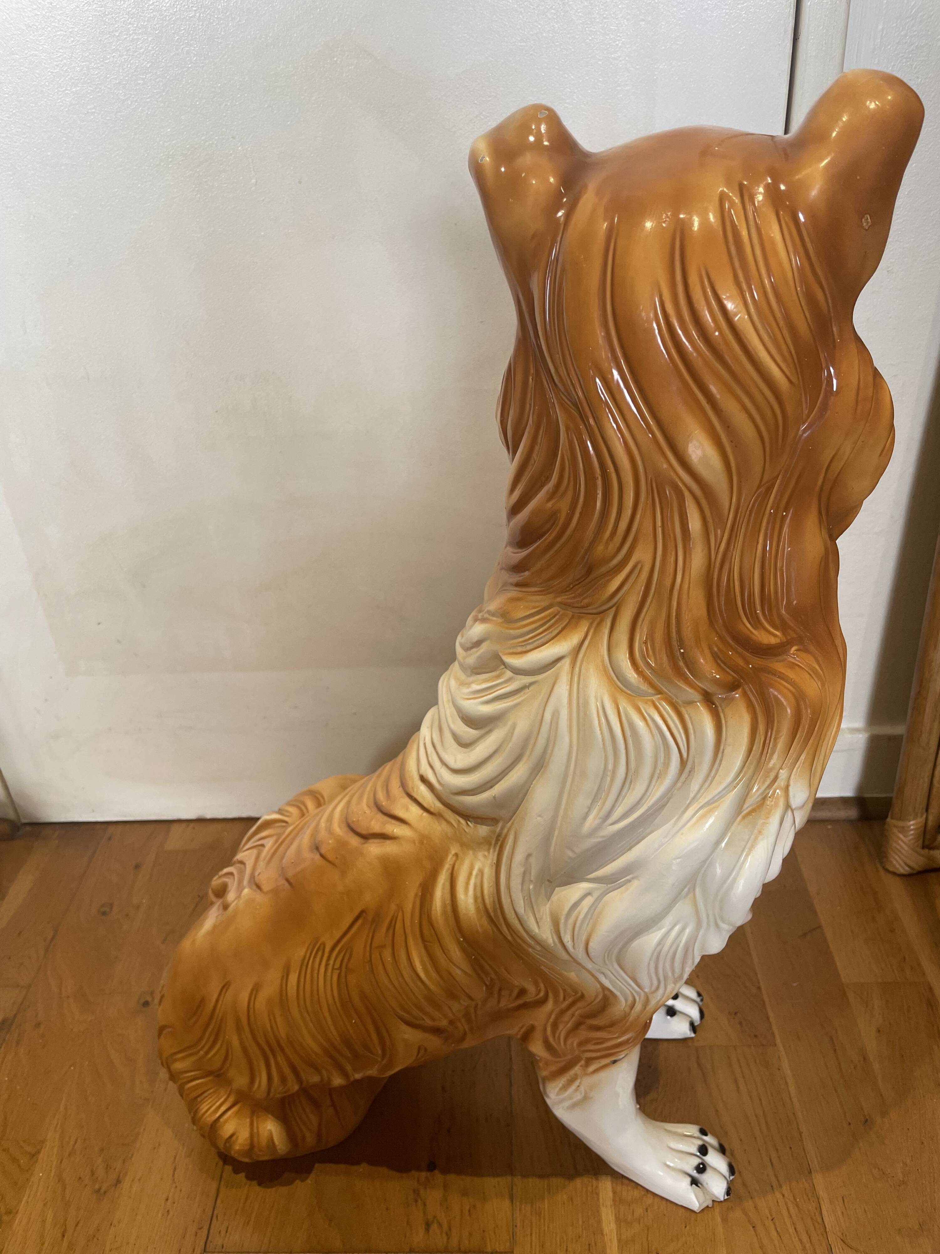 Collie dog sculpture