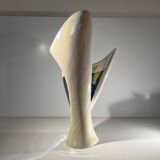 Iridescent free-form sculptural ceramic vase