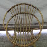 Vintage rattan/bamboo shell children's armchair