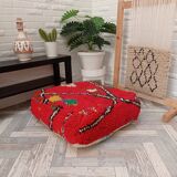 Handmade Berber pouf in wool 60 X 60 X 20 CM
