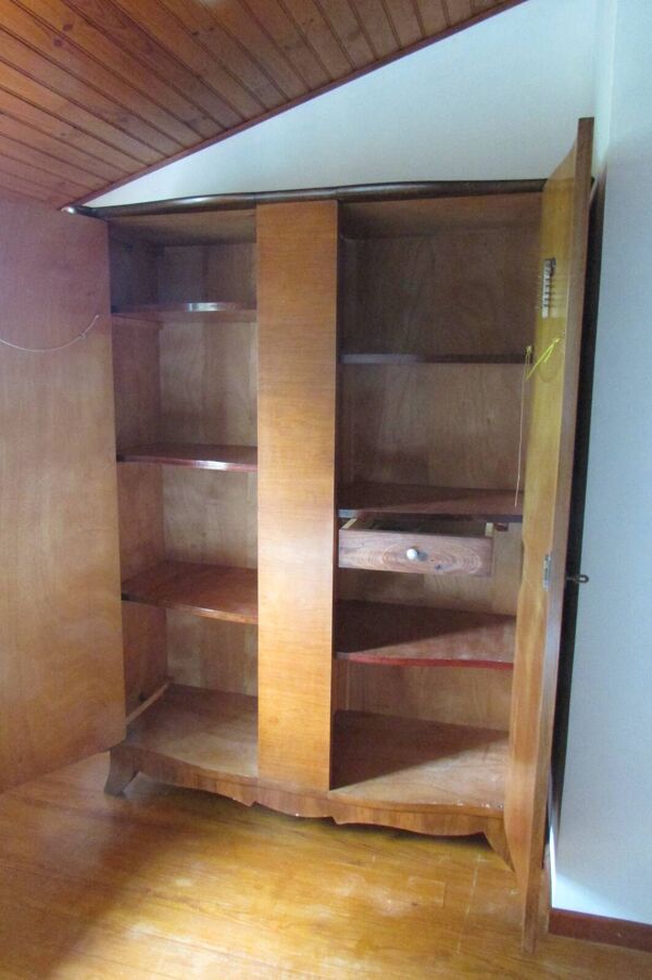 Petite armoire scandinave vintage en placage noyer , 1940s