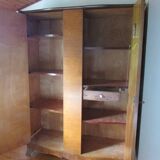 Small vintage Scandinavian walnut veneer cabinet, 1940s