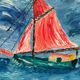 Original Swedish Oil on Panel – “Sailboat on the Water” by U. Ekshard – Signed – Dated 1971 – Vintage & Framed