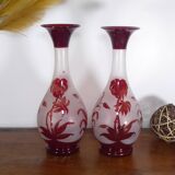 Paire de vases en verre