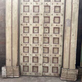 Old Indian door in old teak, piece and patina of origin