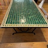 Table en fer forgé et mosaïque