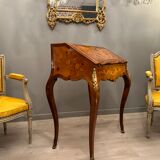Writing desk in marquetry of the napoleon III period around 1870