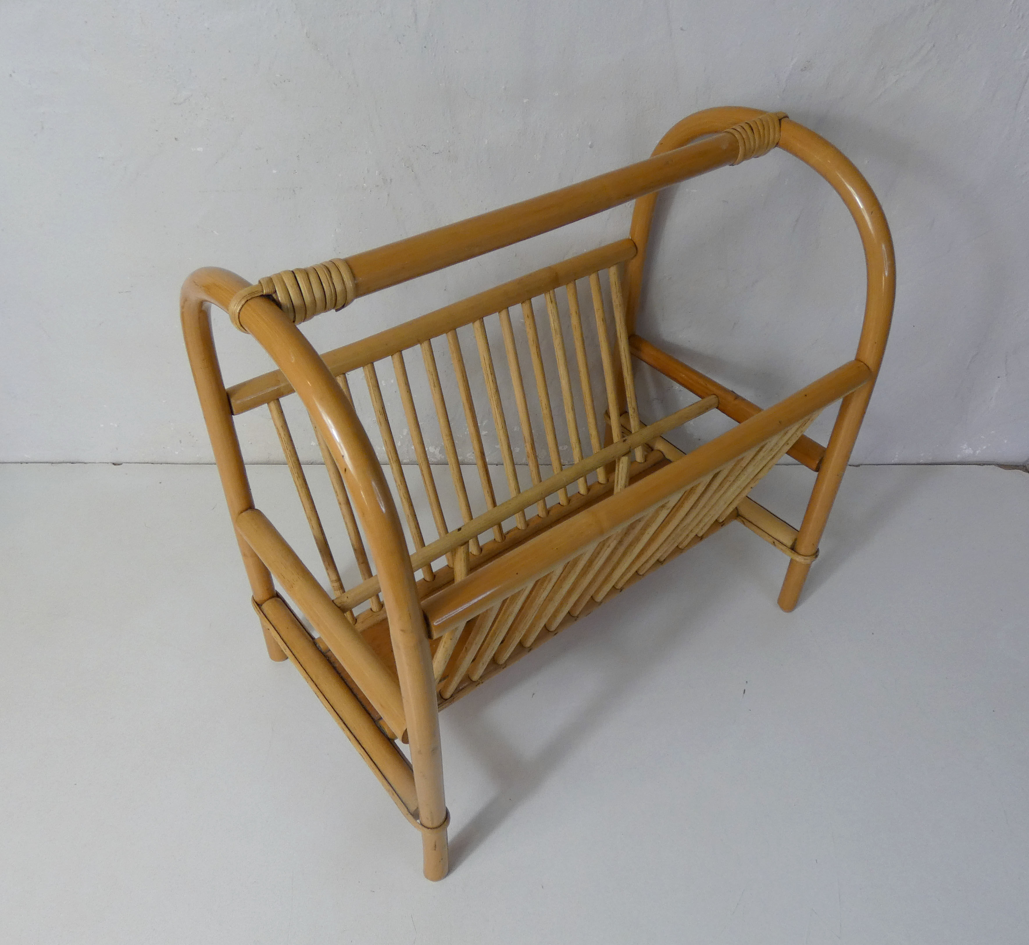 Rattan magazine holder