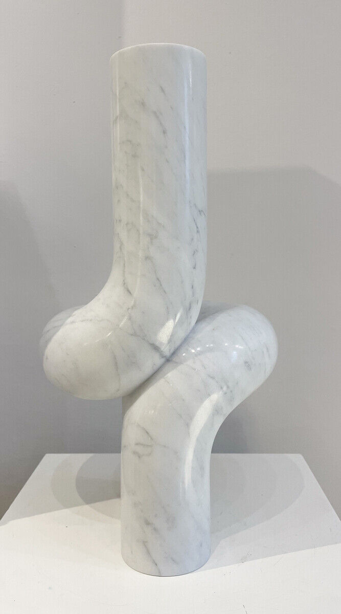 Contemporary white marble sculpture by Piet Van Loocke, Belgium