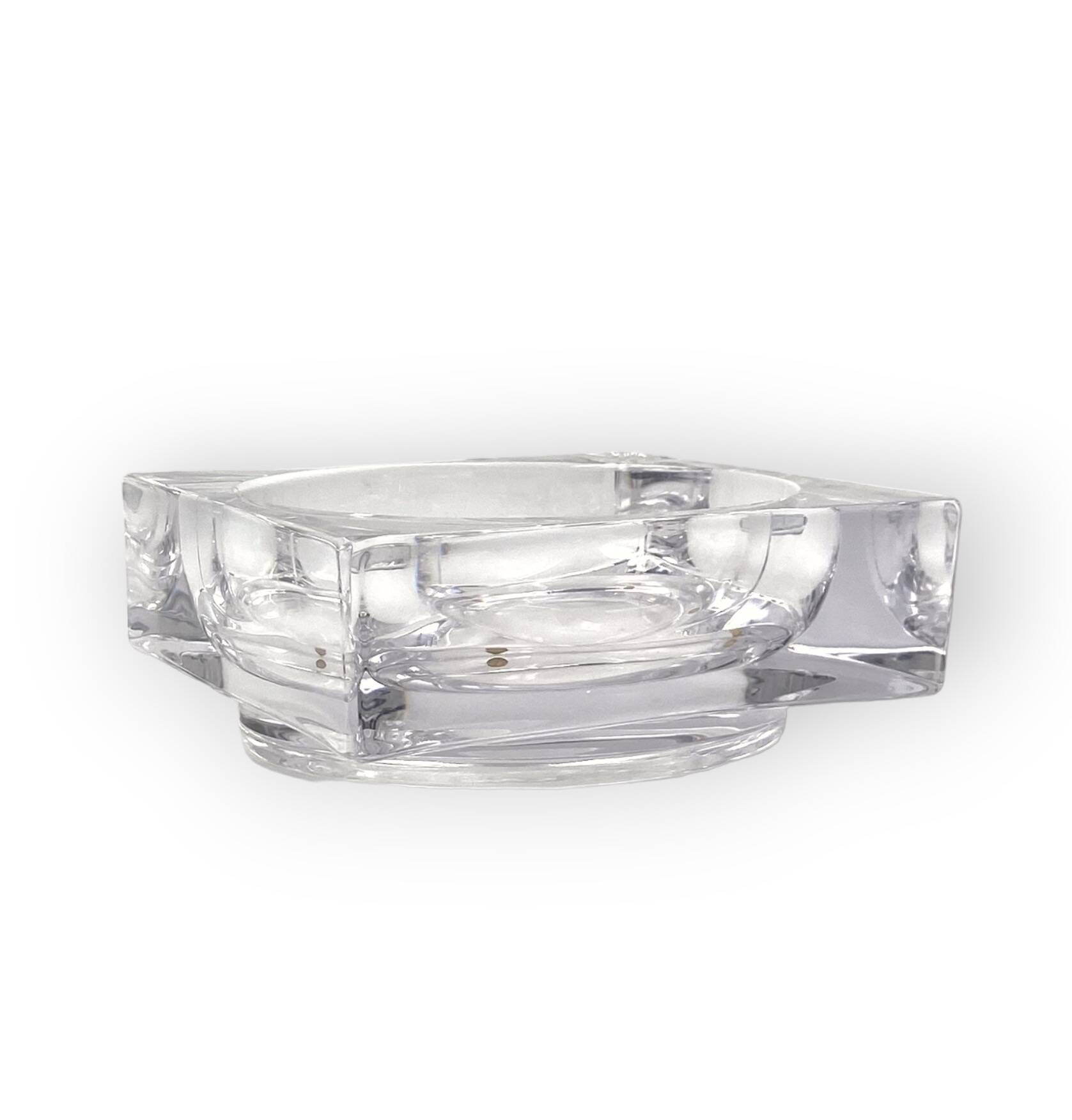 Monumental molded crystal ashtray, Sevres France 1970s