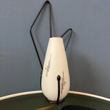 Mid-century Philips opaline glass sconce wall lamp with black frame