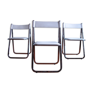 3 chaises pliantes vintage