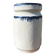 Pretty pot or vase in glazed stoneware with blue drip effect.
