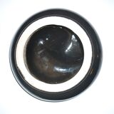 Empty round pocket Ø 20 cm black, red and yellow Vallauris style